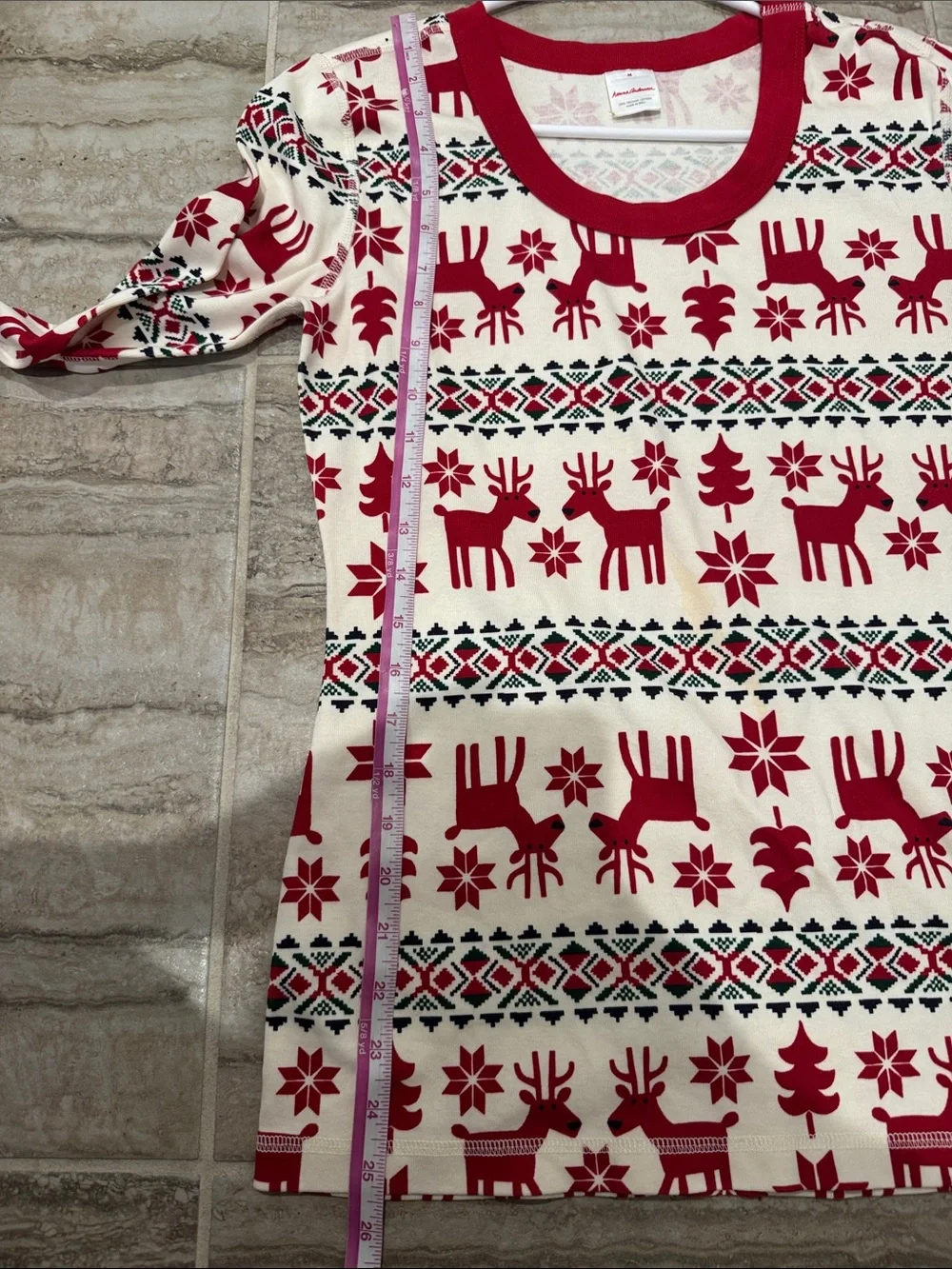 Hanna Andersson Women’s Adult Holiday Pajama Set Top & Pants Deer Dear Medium